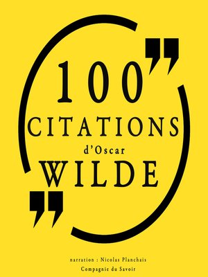 cover image of 100 citations d'Oscar Wilde